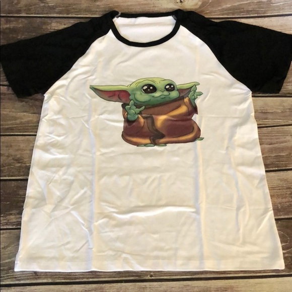 Star Wars Baby Yoda Raglan Tee, size large - Picture 1 of 2